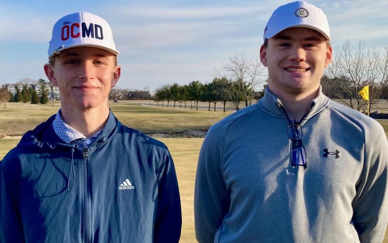 Cameron Hartstein, left, and Chad Hughey are two of the Cape juniors competing on the 2025 golf team. This is Hartstein’s first year on the team and Hughey’s third. American Classic Golf Club, where this photo was taken, generously made its course available for team tryouts, along with The Rookery and the Vikings’ home course, Rehoboth Beach CC.